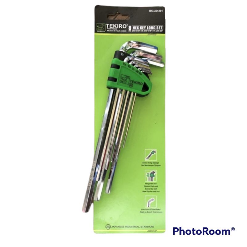 Kunci l tekiro set 8 pcs inci - kunci l inchi tekiro set 8 pcs