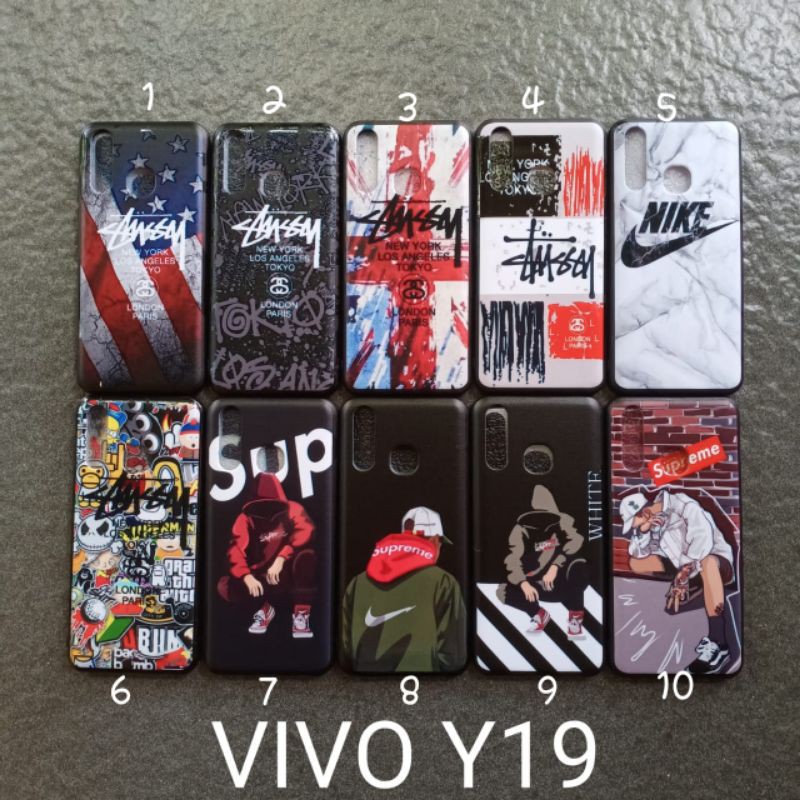 Case gambar Vivo Y19 . U3 motif cowok ( 2 motif ) soft softcase softshell silikon cover casing kesing housing