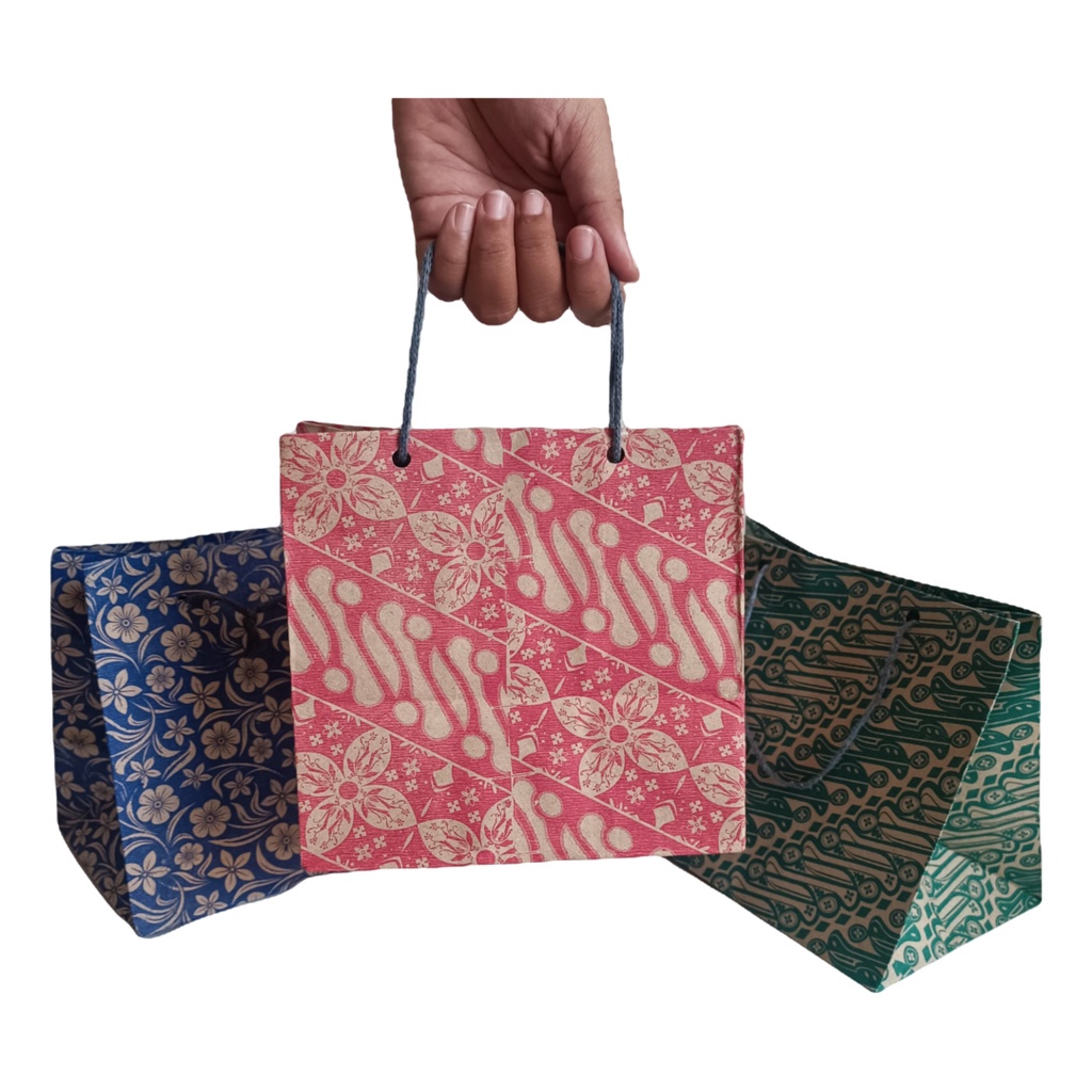 Paper Bag Motif Batik Craft Uk 17X12X15 CM PIA R3 [ECERAN] GOODIE BAG paperbag murah / Tas Kertas kecil mini souvenir