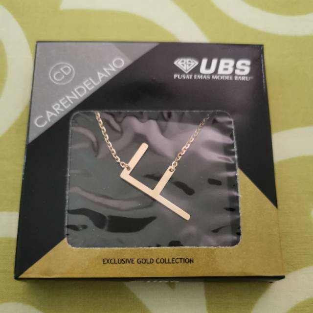 Kalung carendelano huruf F kadar 375 UBS