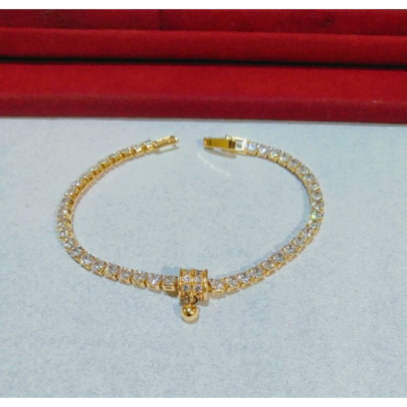 Gelang Fashion Dubai Arab Diamond mewah lapis emas