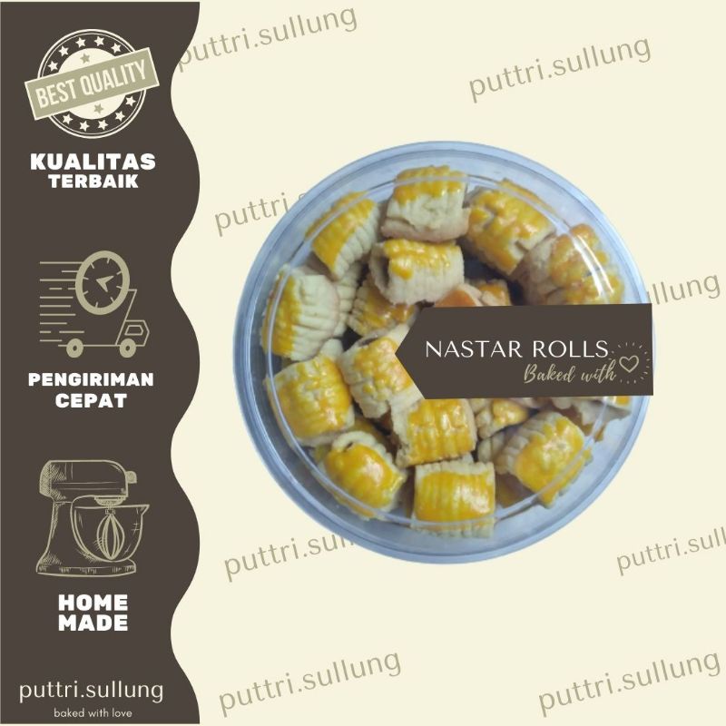 

NASTAR ROLLS/KUE KERING GULUNG ISI SELAI NANAS LEMBUT 500Gram