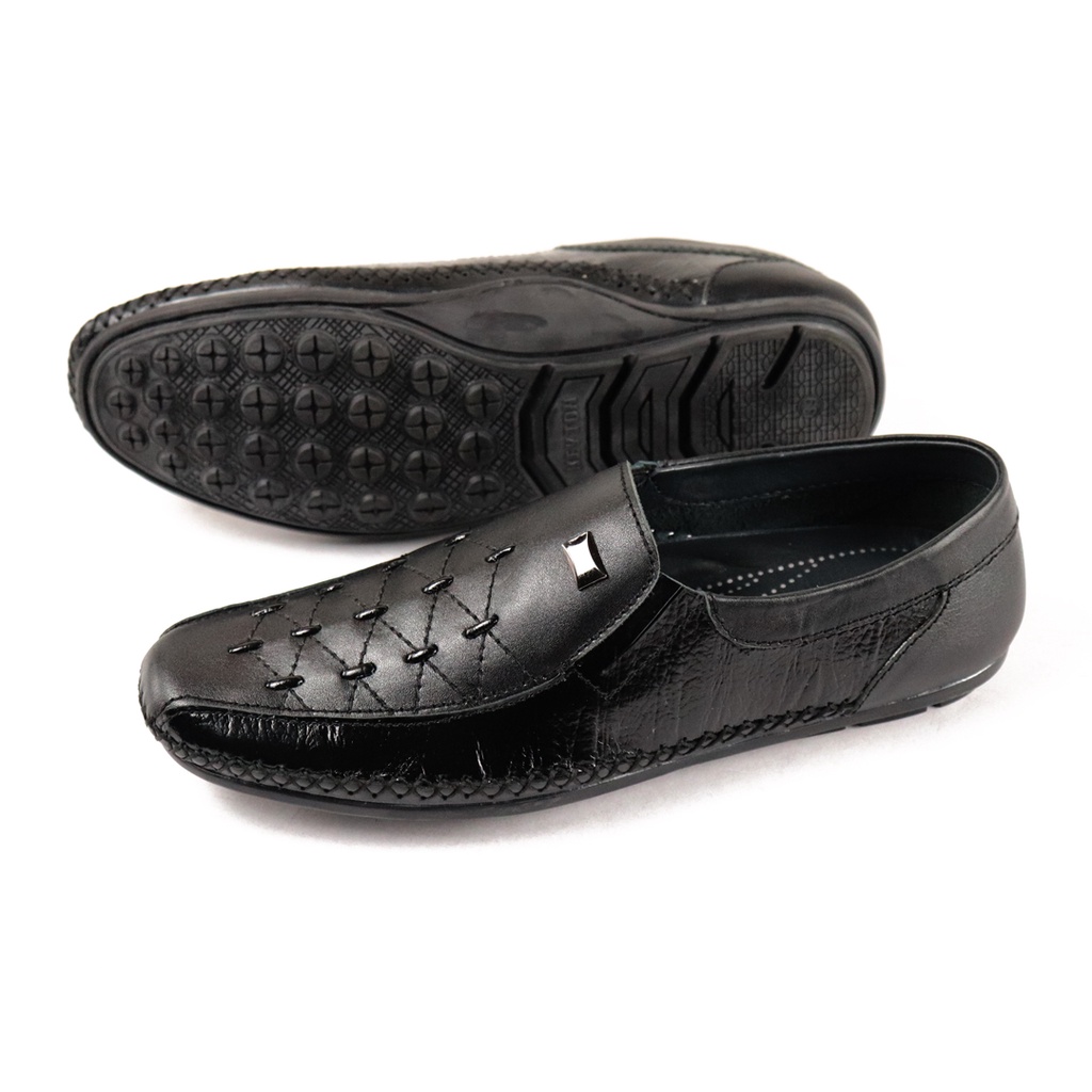 Sepatu Pria Slip On Loafer Pantofel Kasual Kulit Asli KEYTON JLS963 Original