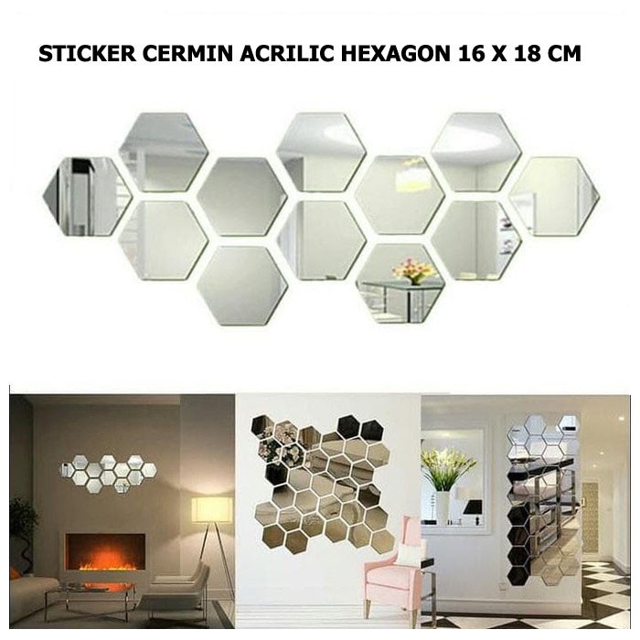 Trend-Kaca Cermin Asli Hexagonal Kaca Hexagon Cermin Hexagonal Cermin Hexagon Wallpaper Cermin