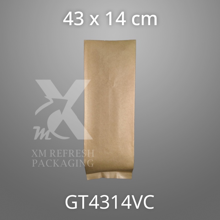 43x14cm 25pcs Side gusset Cokelat Kraft 1kg kemasan kopi lapis aluminiumfoil valve