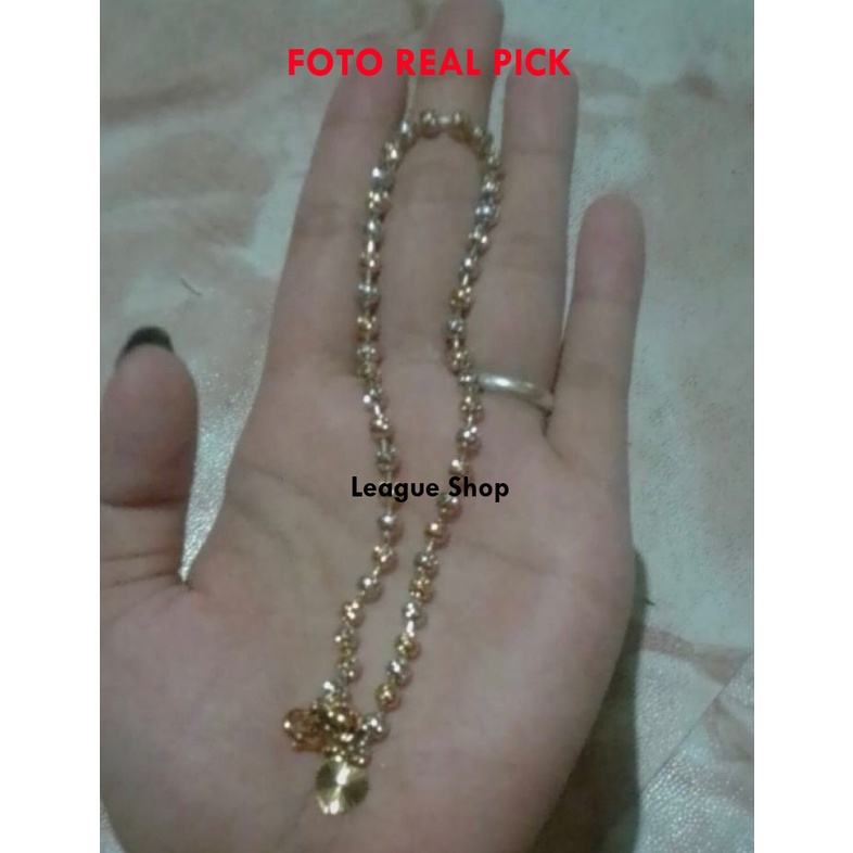 [Bisa COD] Gelang kaki wanita Kekinian motif biji lada gold mewah titanium Gold terbaru anti Karat dan Luntur