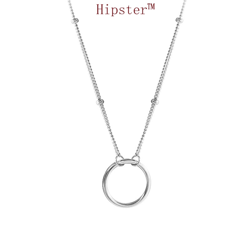 Korean Style Simple All-Match Casual Cool Ball Pendant Platinum Necklace