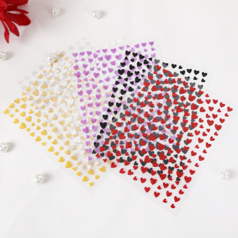 1 Pc Stiker Kuku 3D Glitter Shiny Tahan Air Dengan Lem Belakang Untuk Aksesoris Nail Art
