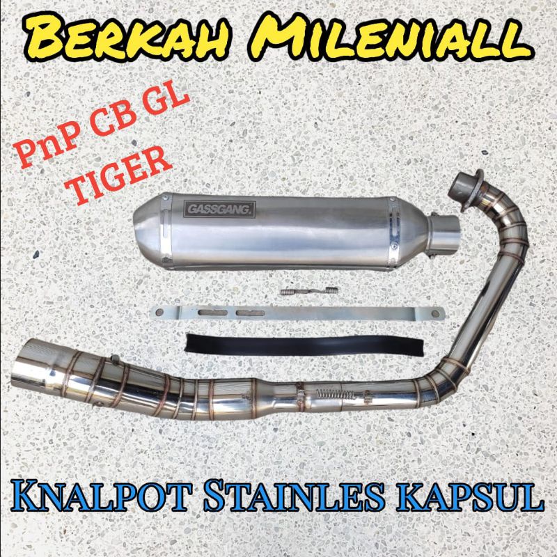 Knalpot racing custom boom tiger cb 100 gl 100 gl pro gl max
