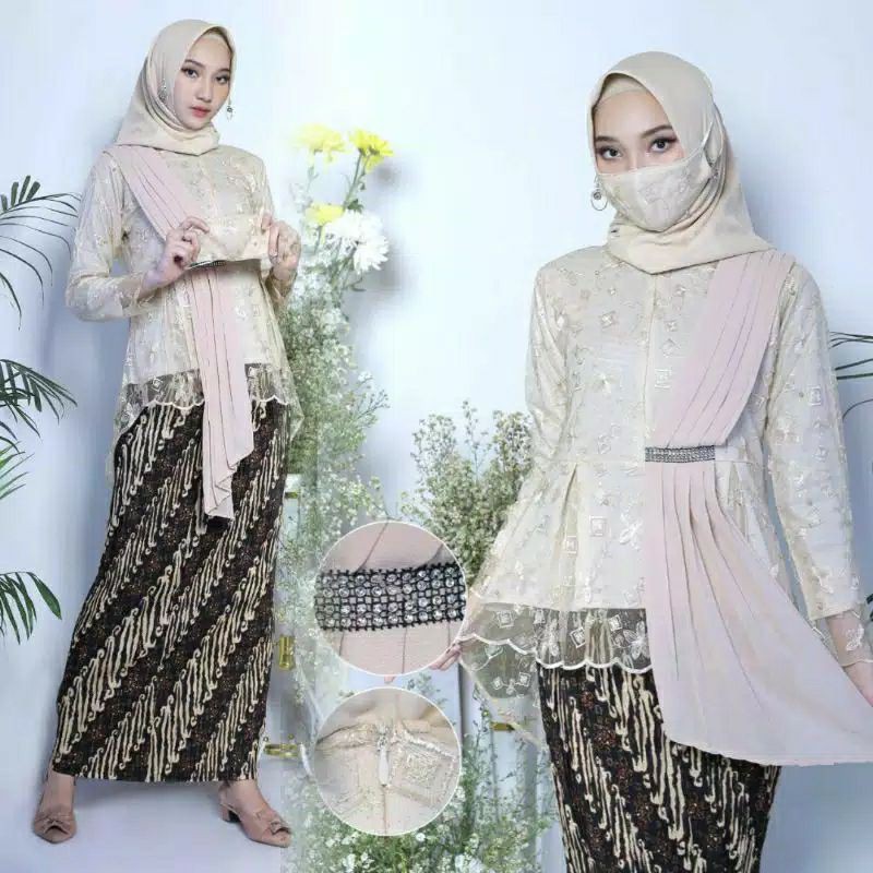 SETELAN KEBAYA SELENDANG BUSUI / KEBAYA AURORA SELENDANG CERUTY / KEBAYA PESTA