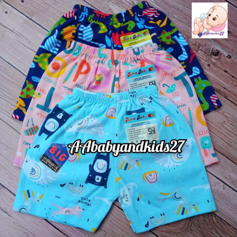 AIRIN 6PC CELANA BAYI MODEL SEGI FULLPRINT USIA NEWBORN 0-4BULAN SNI HIGHT QUALITY MOTIF RANDOM