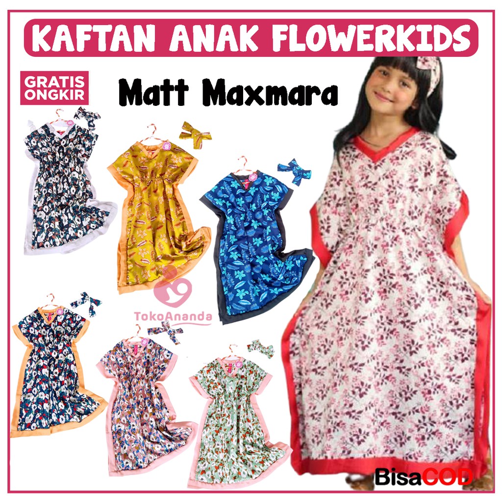 KAFTAN ANAK FLOWERKIDS / DRESS ANAK PEREMPUAN / PAKAIAN ANAK PEREMPUAN / DRESS ANAK