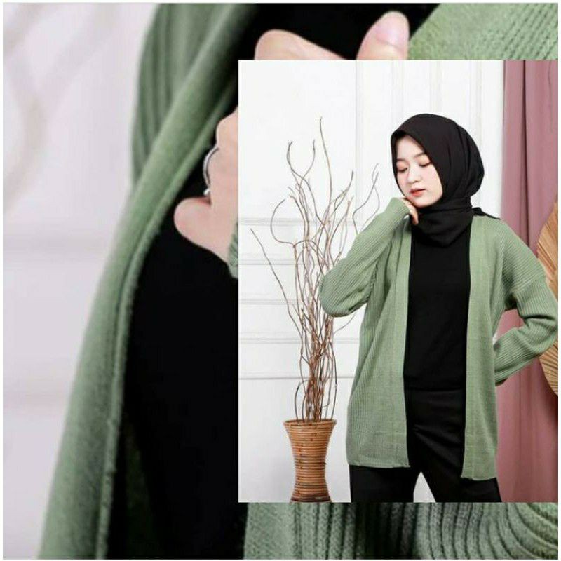 CARDIGAN RAJUT BERSKA PREMIUM TERLARIS MKM-Hijau mint
