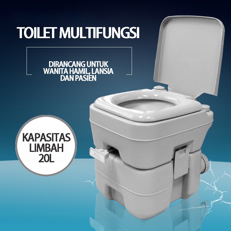 VBELL-20L Toilet Bergerak Portable Flush Toilet Untuk Orang Tua Kloset Duduk Portable toilet bergerak, toilet luar, toilet untuk orang tua, dapat dilipat, deodoran