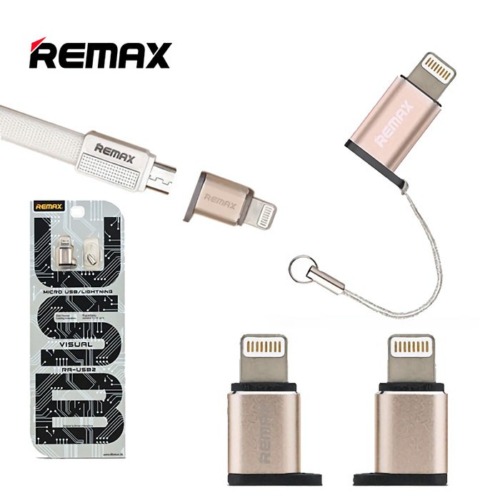 Remax Konektor Micro USB to Lightning IPhone Adapter Converter RA-USB2