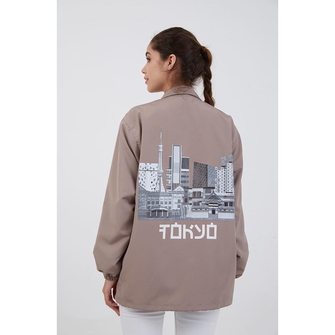 Berrybenka Street - Outer Jaket Wanita Coach Tokyo City Khaki