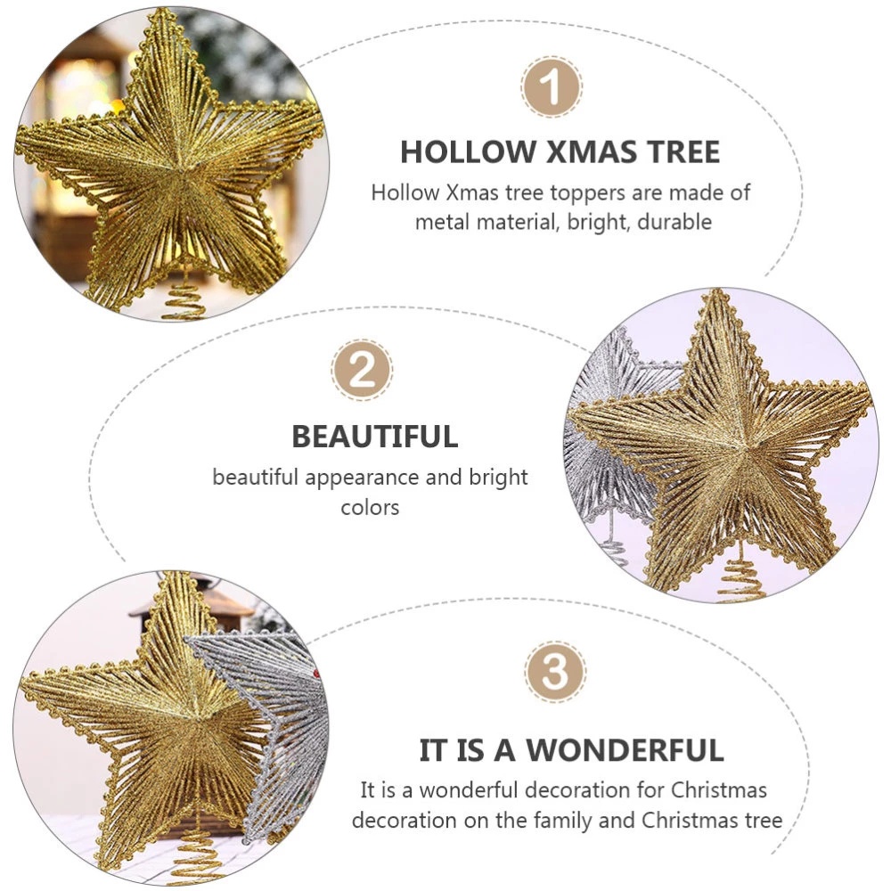 [Christmas Products] Christmas Tree Top Star Christmas Tree Sparkling Topper Decoration