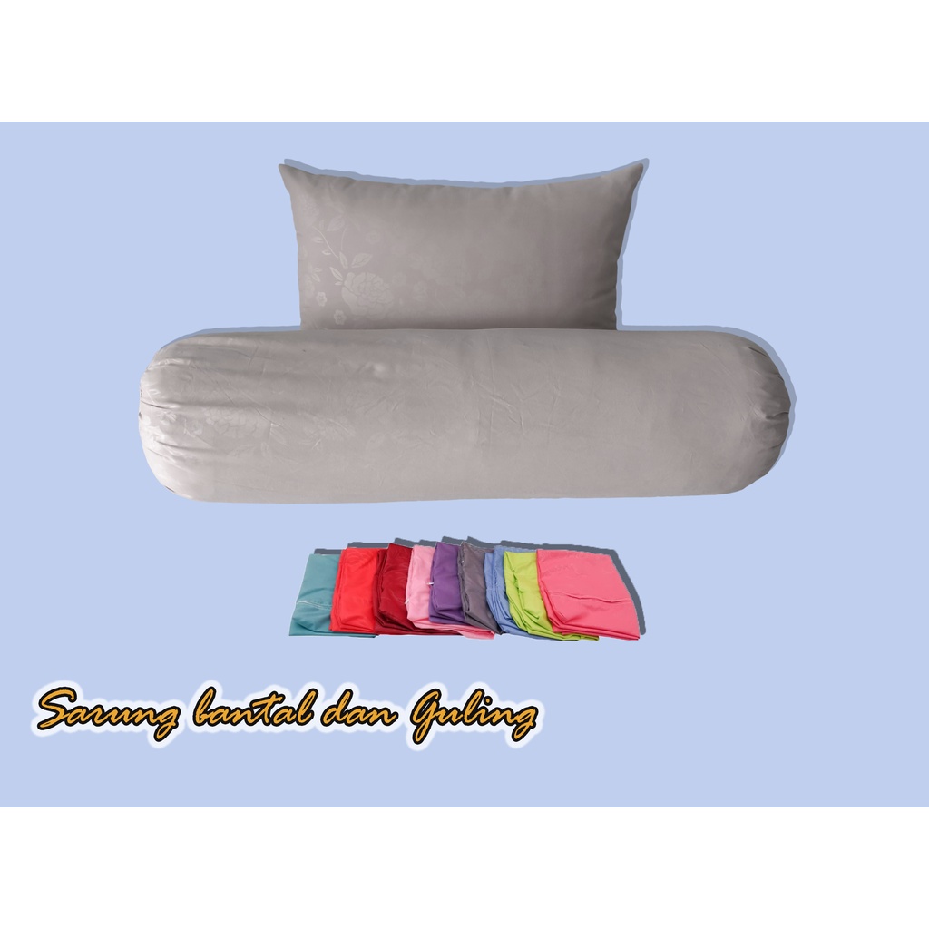 Sarung Bantal / Guling Polos Warna/ Motif Emboss Bahan Katun lembut Murah