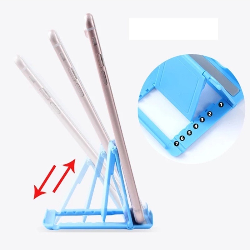1pc Stand Holder Handphone / Tablet Universal Portable Bahan Plastik Warna Permen