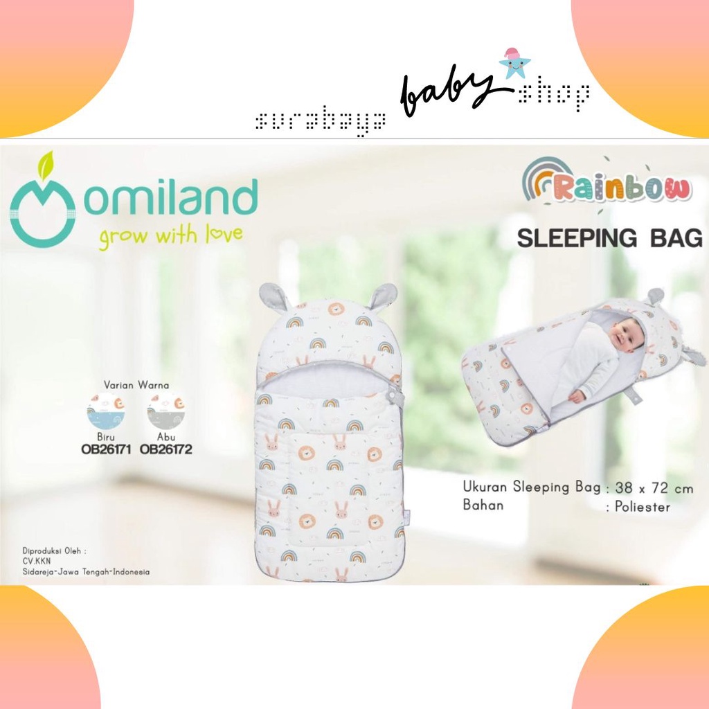 OMILAND SLEEPING BAG KANTONG TIDUR BAYI LEMBUT RAINBOW SERIES - OB261712