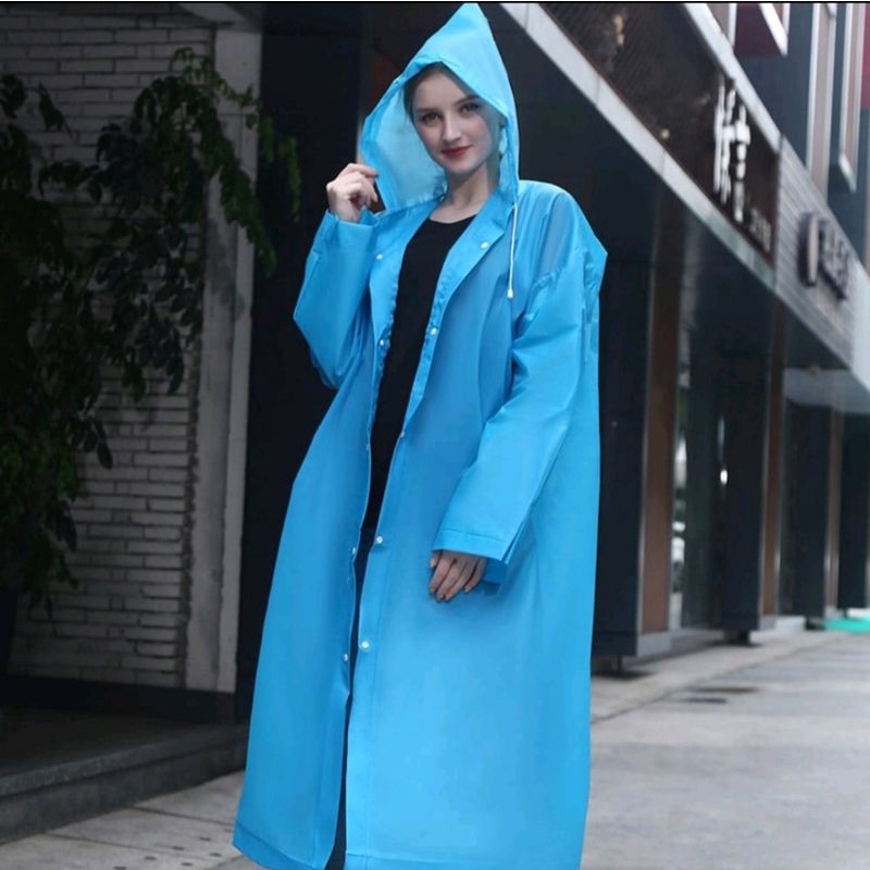 Jas Hujan Eva Raincoat Poncho PVC Mix Polos, bunga dan polkadot