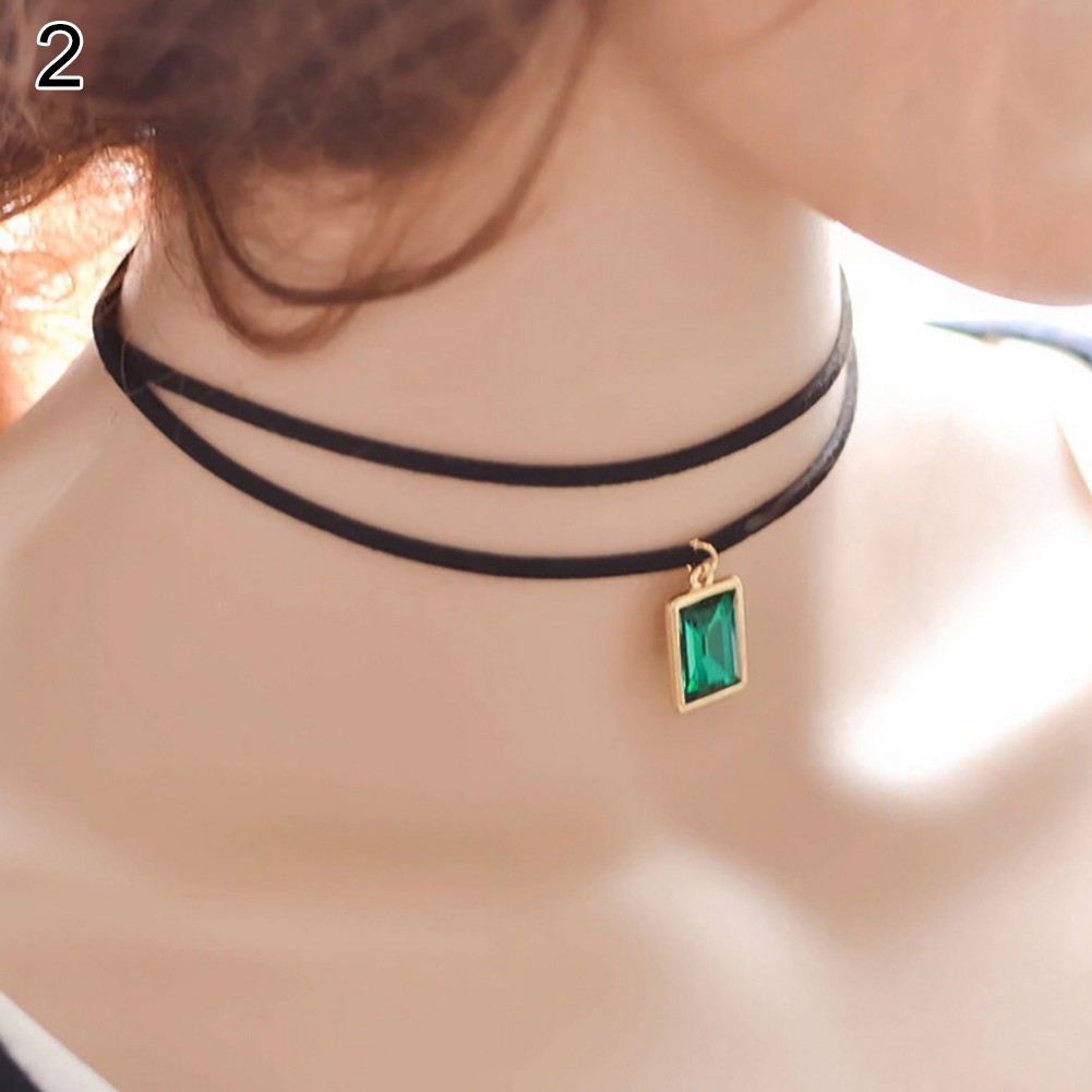 OneWorld@ Pendant Double Layers Chain Choker Short Necklace