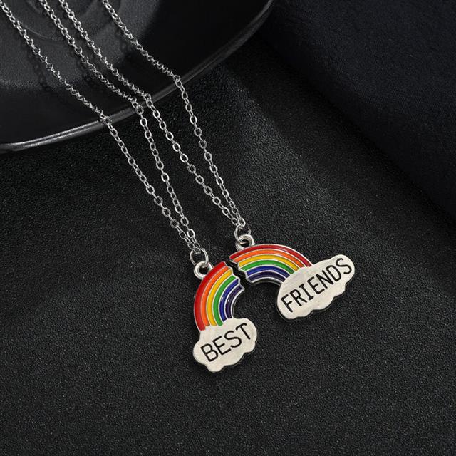 Beberapa desain kepribadian rainbow liontin kalung siswa perempuan in niche temperamen sederhana kal