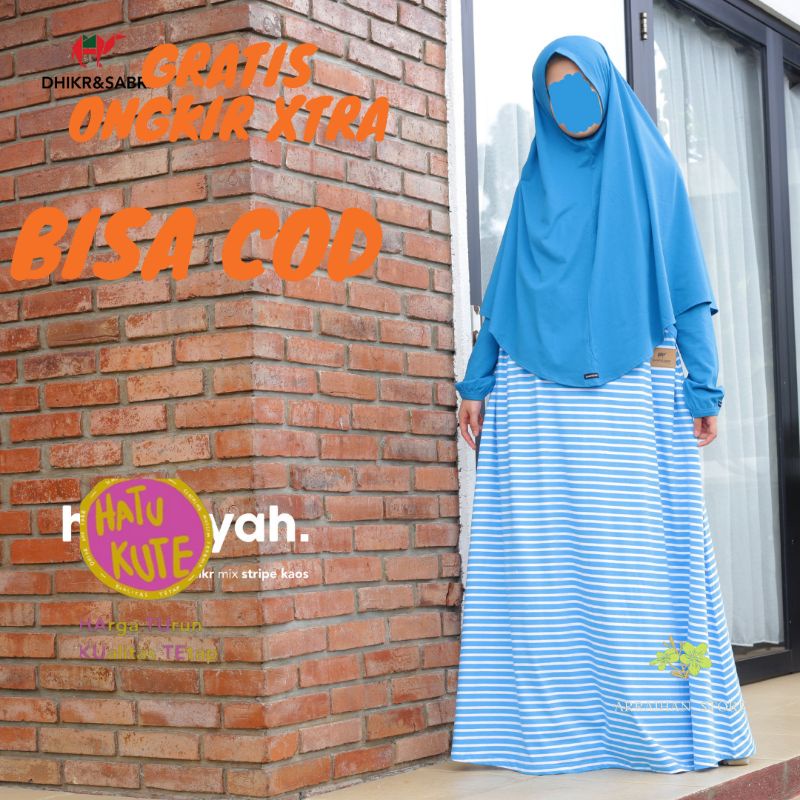 Promo Gamis Kaos Dhikr And Sabr Haaniyah Series Deep Blue