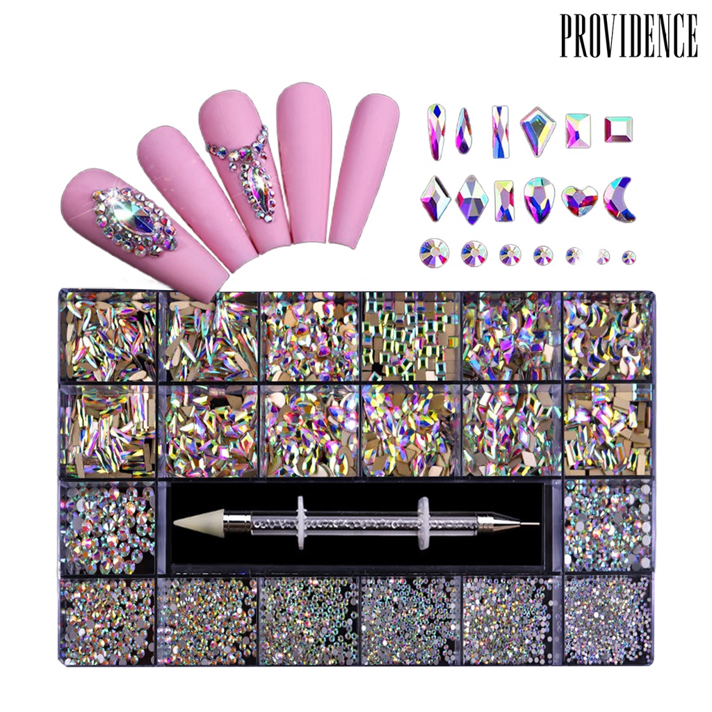 Providence 21 Grids/Box Nail Rhinestone Flat Head Irregular Shape Acrylic Luxury Shiny Nail Rhinestone for Beauty