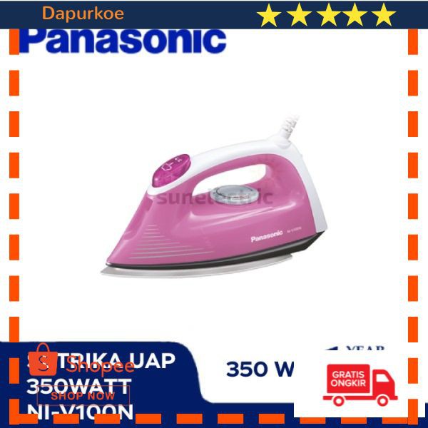 Terlaris Panasonic NI-V100N Setrika Uap - Merah Elegan