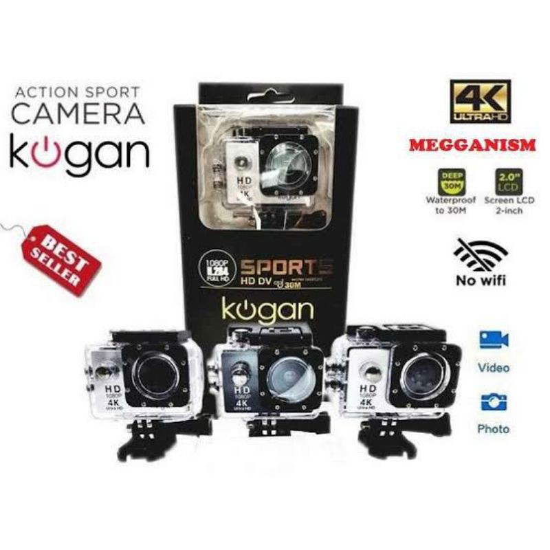 KOGAN ORIGINAL Kamera sport Under Water NON WIFI 16 mp 2 Inch LCD ( Bonus bubble )