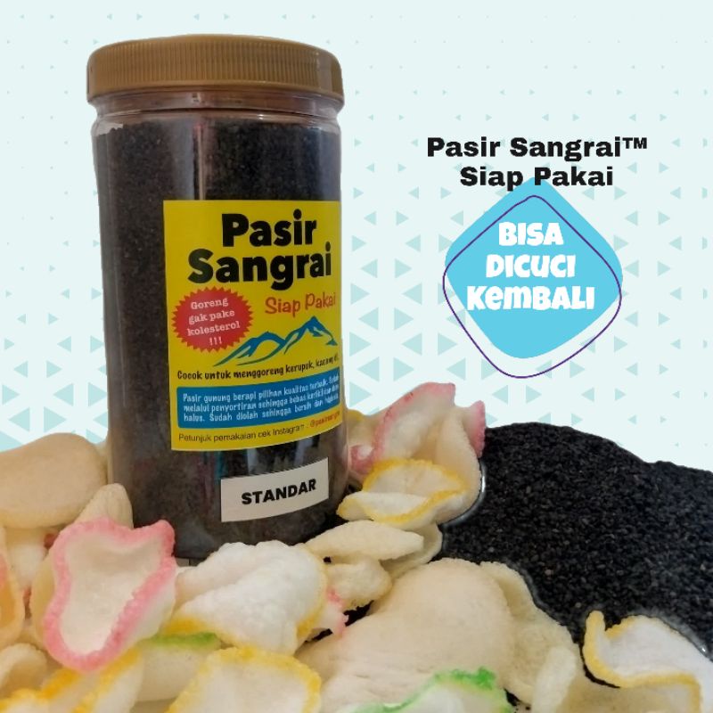 Pasir Sangrai® Siap Pakai - HALUS STANDAR - Kemasan Toples Plastik 1 kg / Pasir Goreng Kerupuk / Kerupuk Goreng Pasir