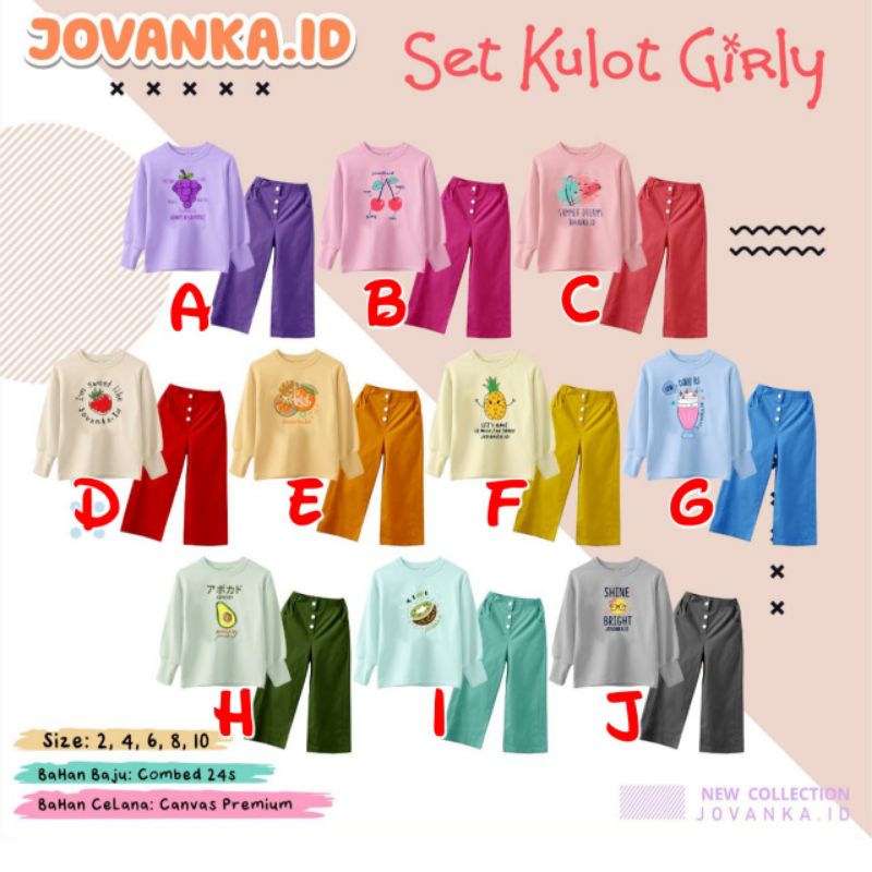 JOVANKA GIRLY 2 - 10 T / JOVANKA KULOT / SET JOVANKA / KULOT JOVANKA