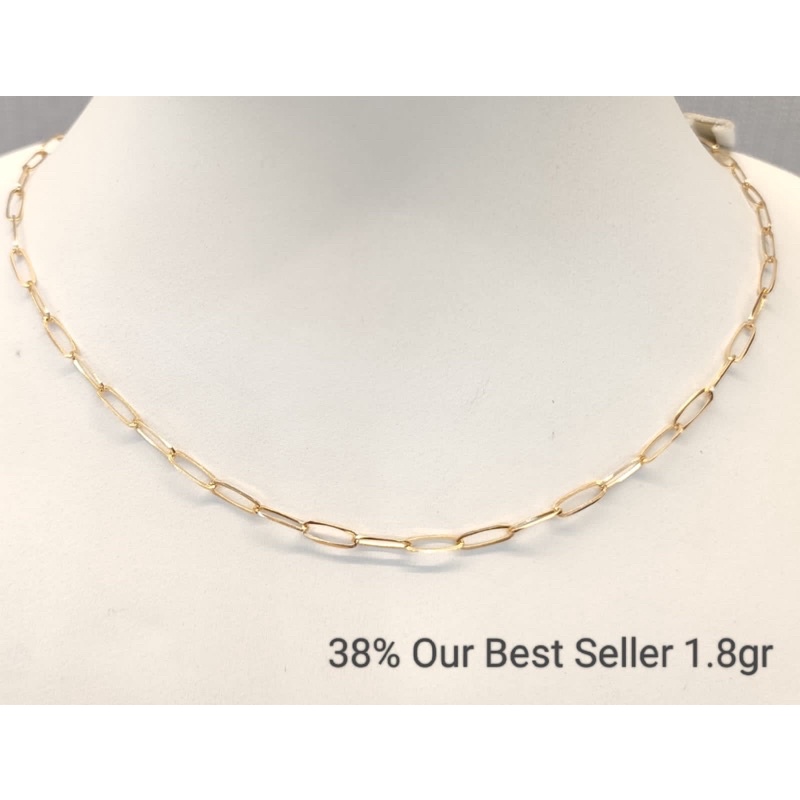 KALUNG PAPERLINA HWT RINGAN KADAR 375/8KARAT PANJANG 42CM