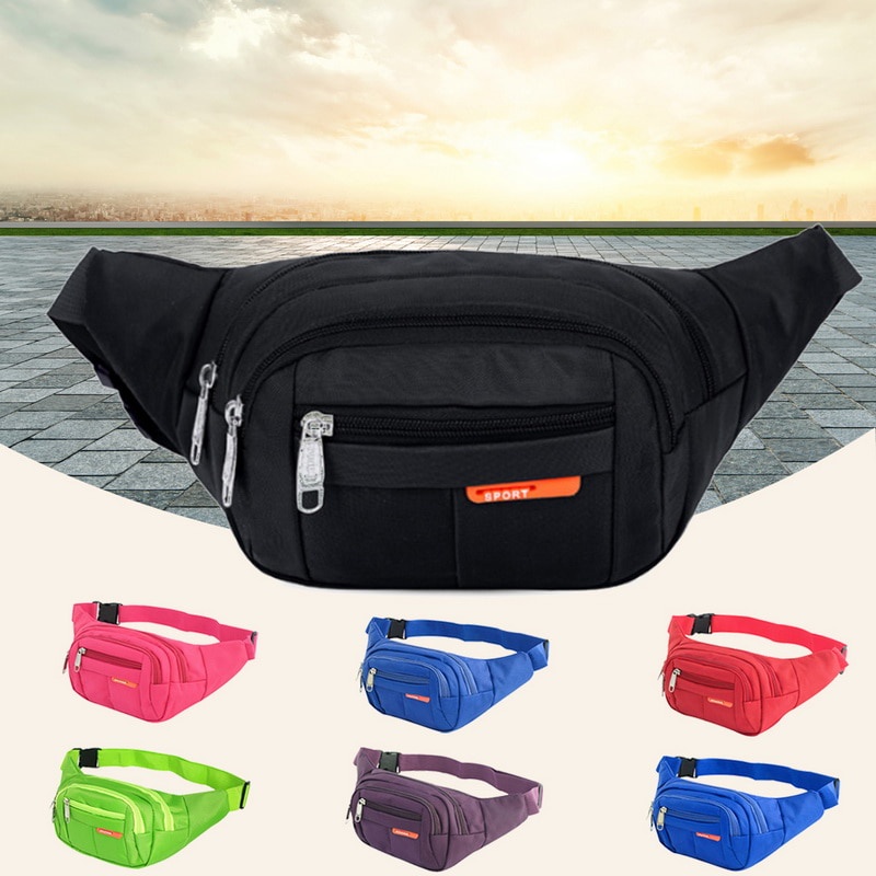 Hengreda Sport Tas Pinggang Selempang Waistbag Pria dan WanitaTM572 HITAM