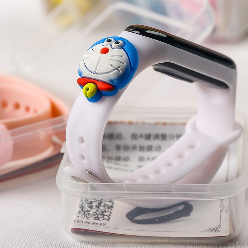 Jam Tangan Anak Elektronik Led Anti Air IP67 Water proof Motif Kartun Mickey Pikachu Bahan Silikon Untuk Anak / Jam Tangan Karakter 009-WHITE DORAEMON