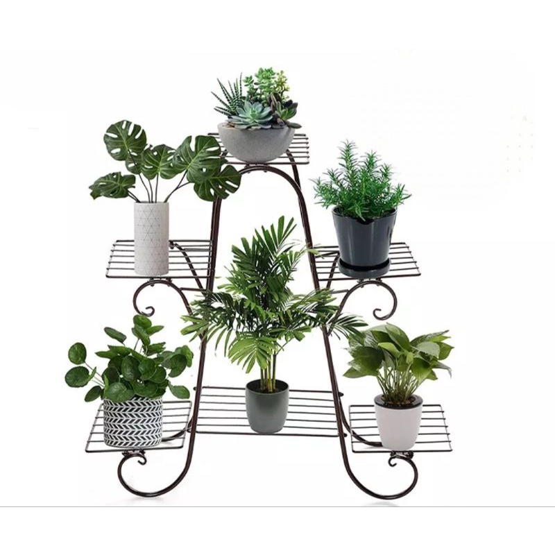 Standing rak pot bunga/rak bunga besi susun 6