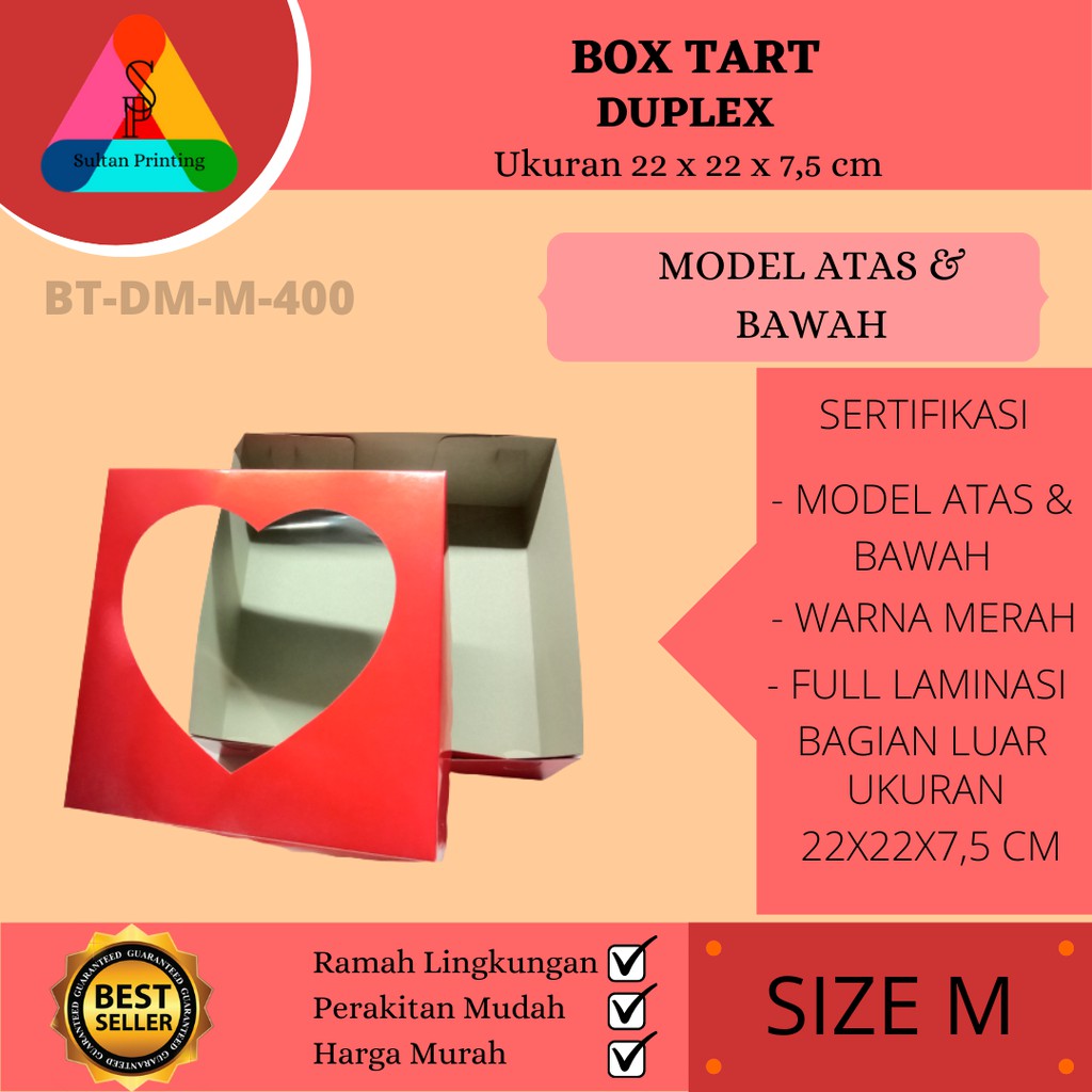 BOX TART / KEMASAN TART / BOX TART MERAH SIZE M