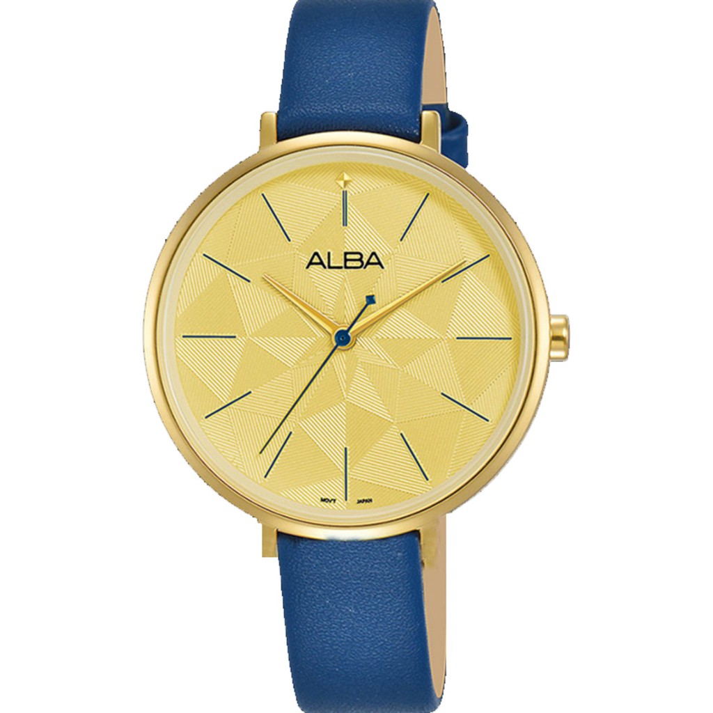 Jam Tangan Wanita Alba Original AH8680 Strap Blue Leather Strap Kulit