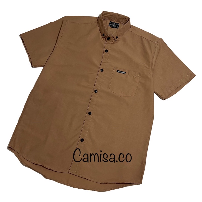 KEMEJA POLOS PRIA LENGAN PENDEK WARNA MOCCA HEM PRIA KATUN LENGAN PENDEK PREMIUM QUALITY BAJU KEMEJA