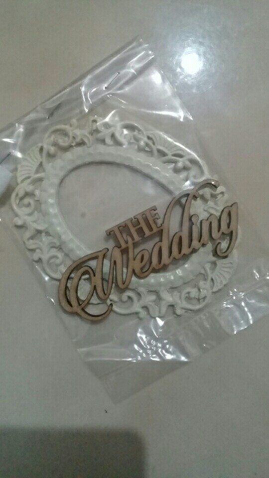 Chipboard The Wedding 9x3,4cm/text Thewedding /hantaran/hantaran Seserahan/sangjit/kotak Hantaran