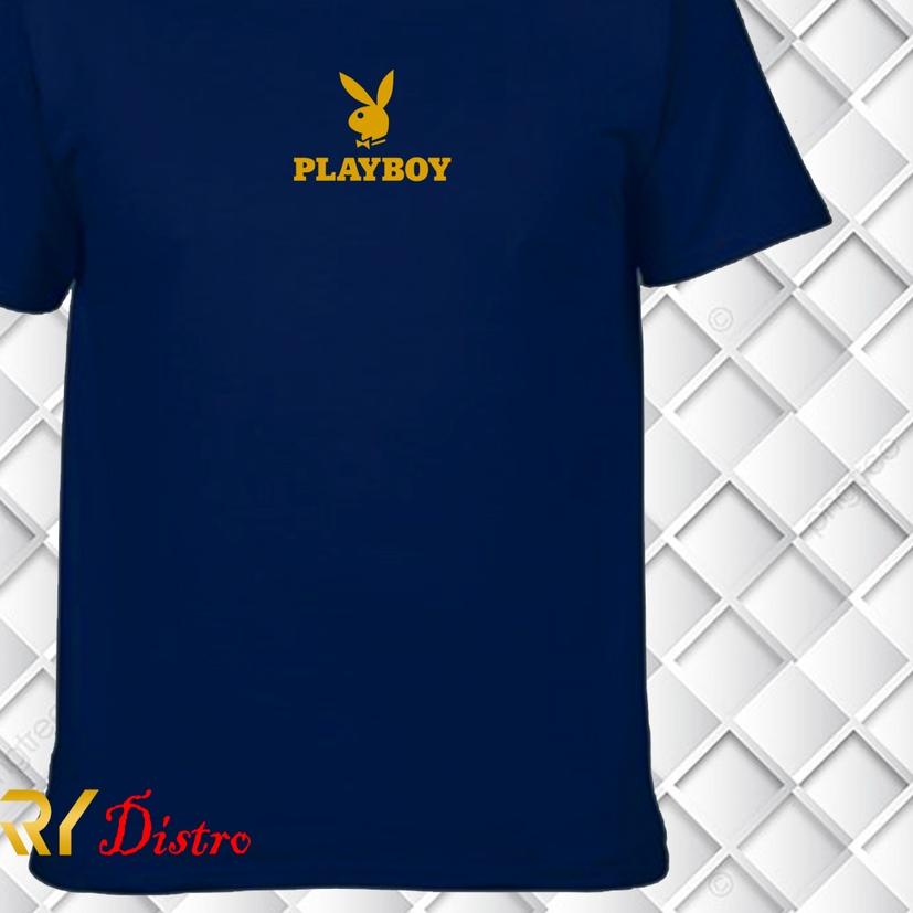 ♪ PROMO ... Kaos Pendek Playboy Motif Gold / Kaos Pria / Kaos Polos / Ry Distro ☆