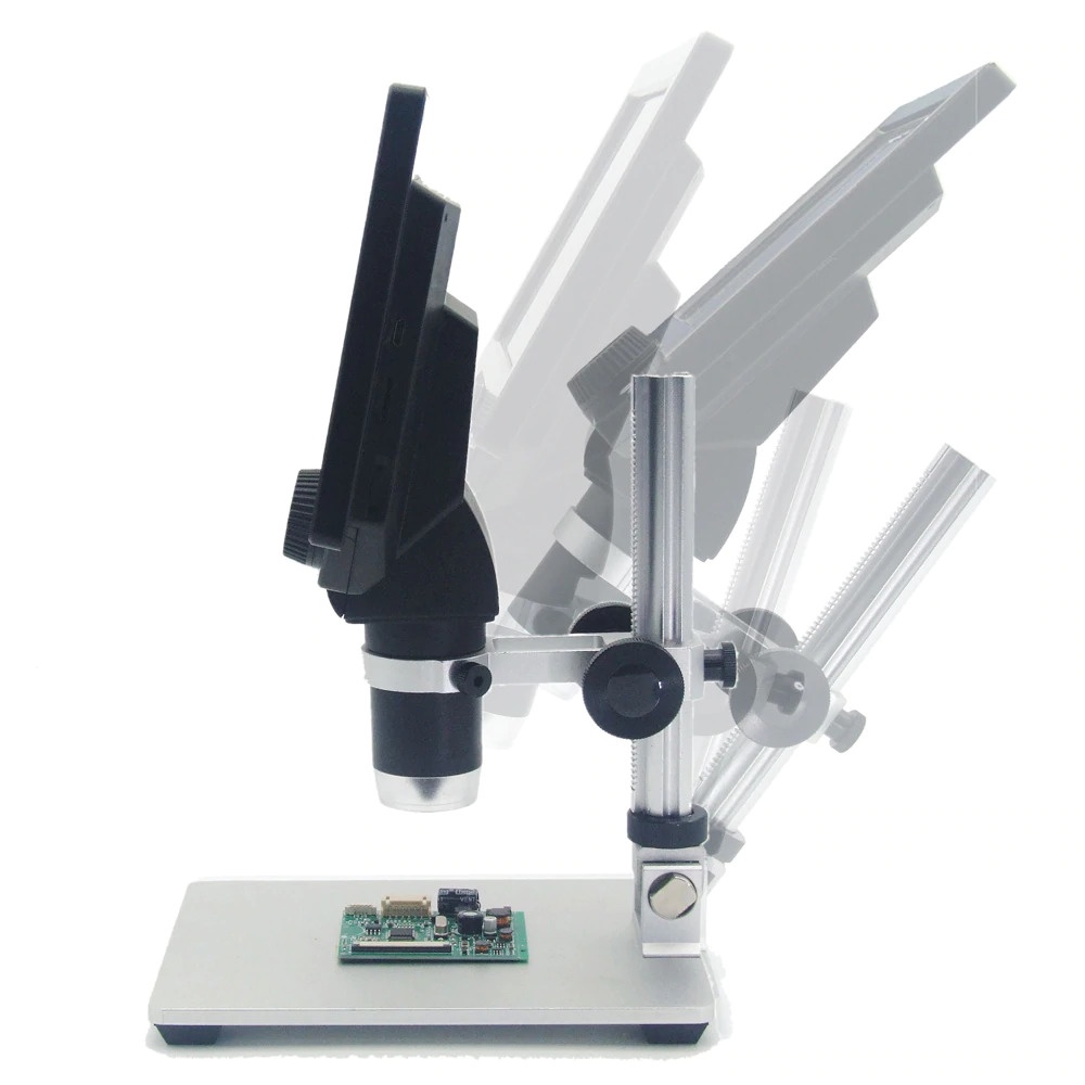 Taffware Mikroskop  Microscop Digital 12MP 1200X with Monitor &amp; Metal Stand - G1200 - Silver