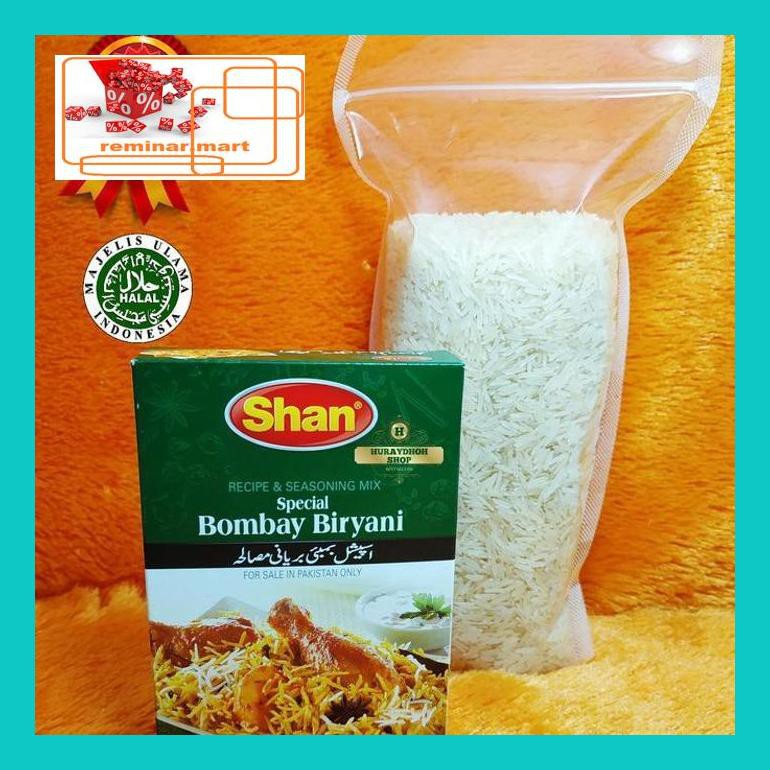 

S0Bers Beras Basmati 1Kg Plus Bumbu Briyani Shan Paket Hemat Dan Murah Ric0S50B