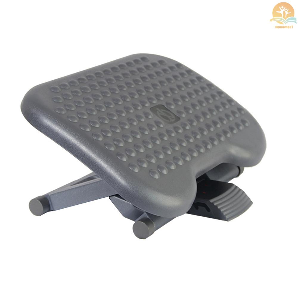 Footrest Under Desk Ergonomic Foot Rest Adjustable 3 Height Position Massage Texture Surface Tilt Angle Adjustment for Office Home Use