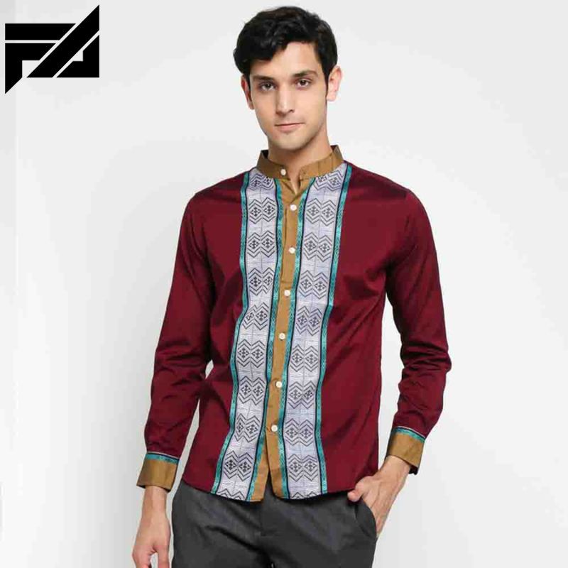 TERBARU VM Baju Koko Merah Maroon Kemeja Koko Muslim -
