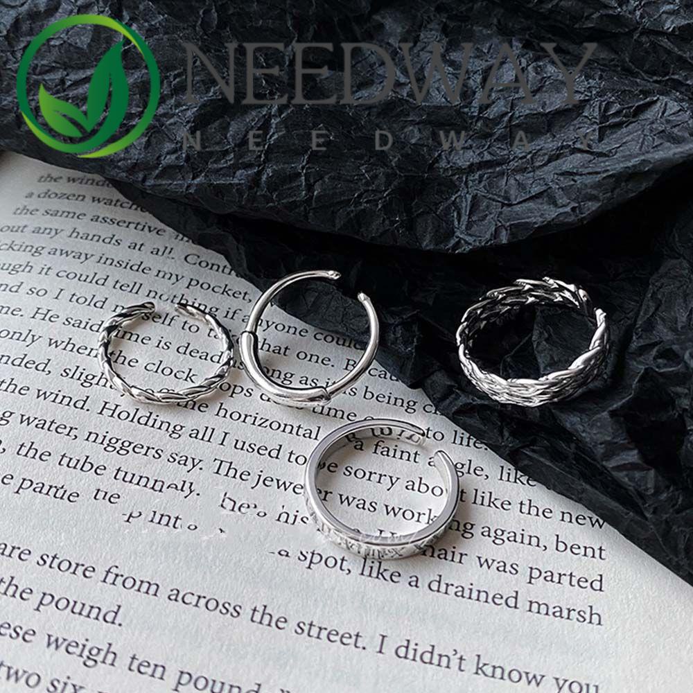 4pcs / set Cincin Model Terbuka Gaya Punk Untuk Wanita