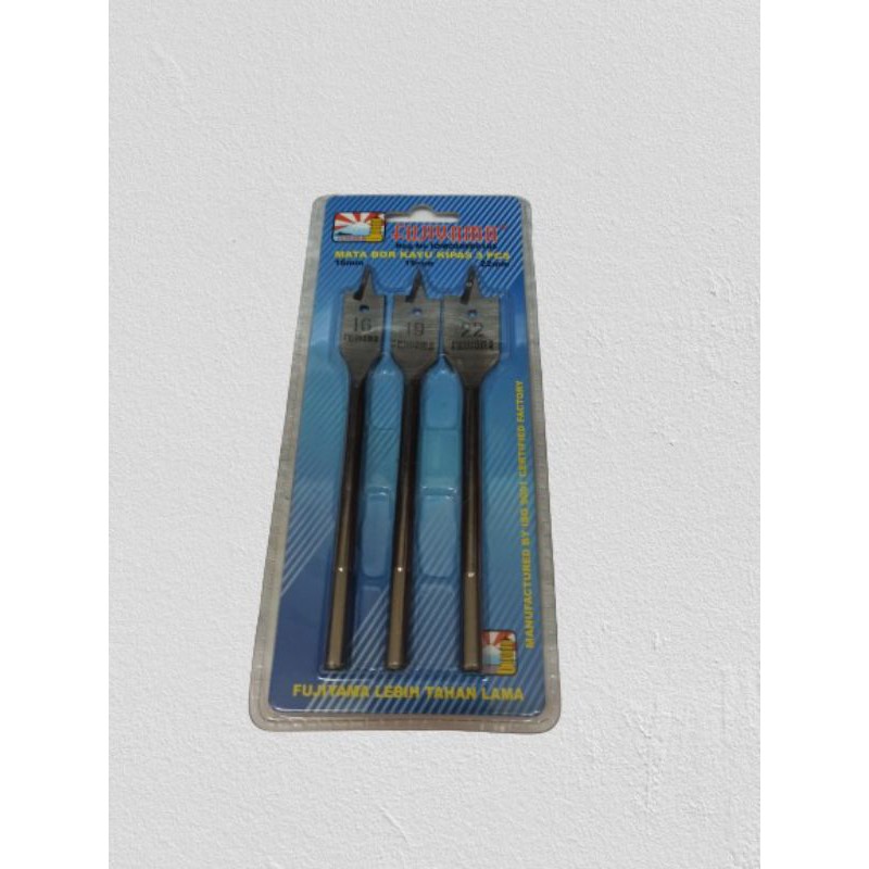 Mata Bor Kipas Lubang Kayu / Flat Drill Bits 3 pcs