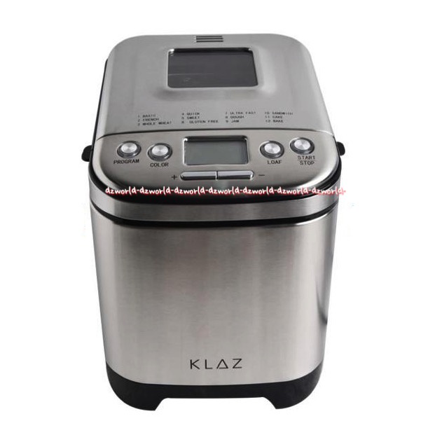 Klaz Bread Maker Alat Mesin Pembuat Roti Display LCD 450w Silver Stainless Steel Klas Breadmaker Breads