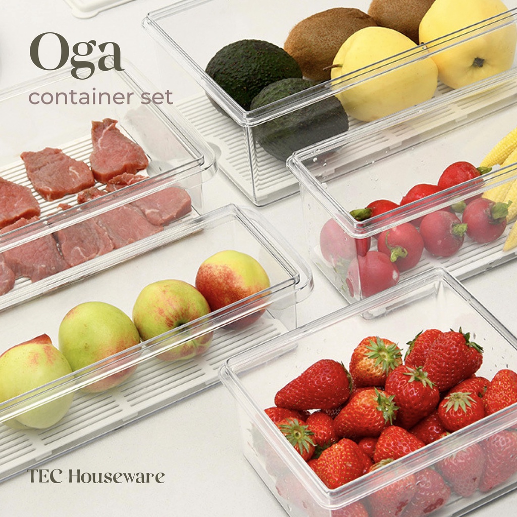    tec   oga kotak kontainer tempat penyimpanan makanan kulkas daging sayur buah cabai fridge freeze